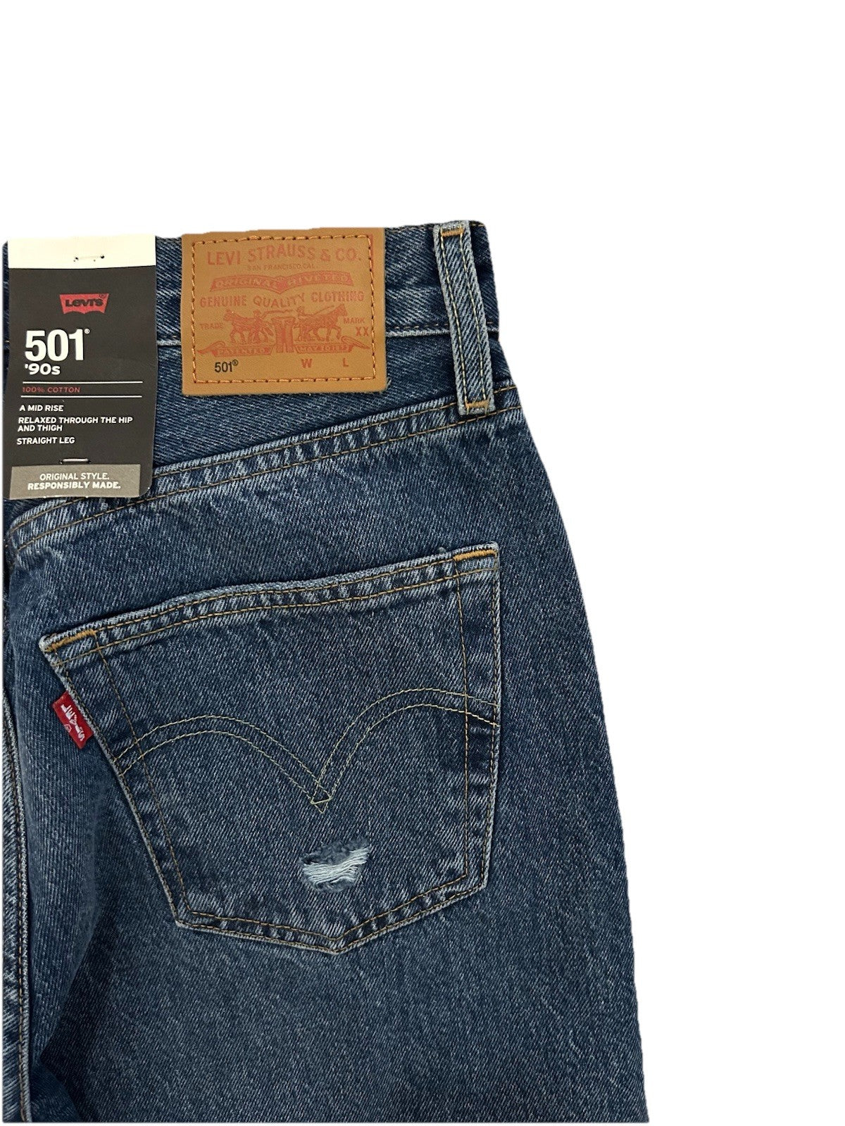 Levi’s Damen Jeans 501 90s Destroyed - blau - Gr. 26/30