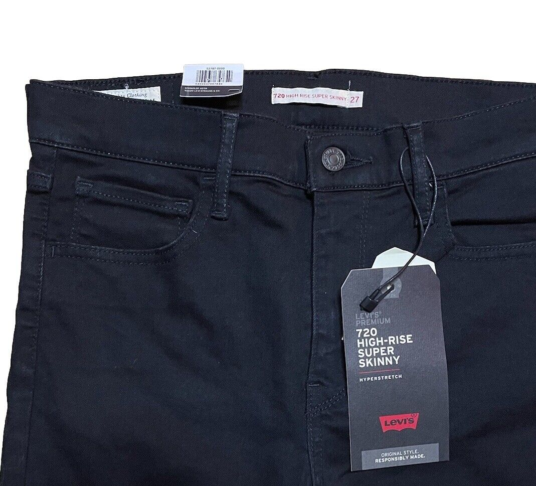 Levis Damen Jeans 720 High-Rise Super Skinny schwarz Größe 27 / 32