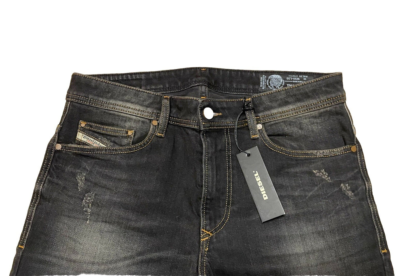 Diesel Herren Jeans Thavar Slim Skinny Stretch Schwarz Grau 30/32