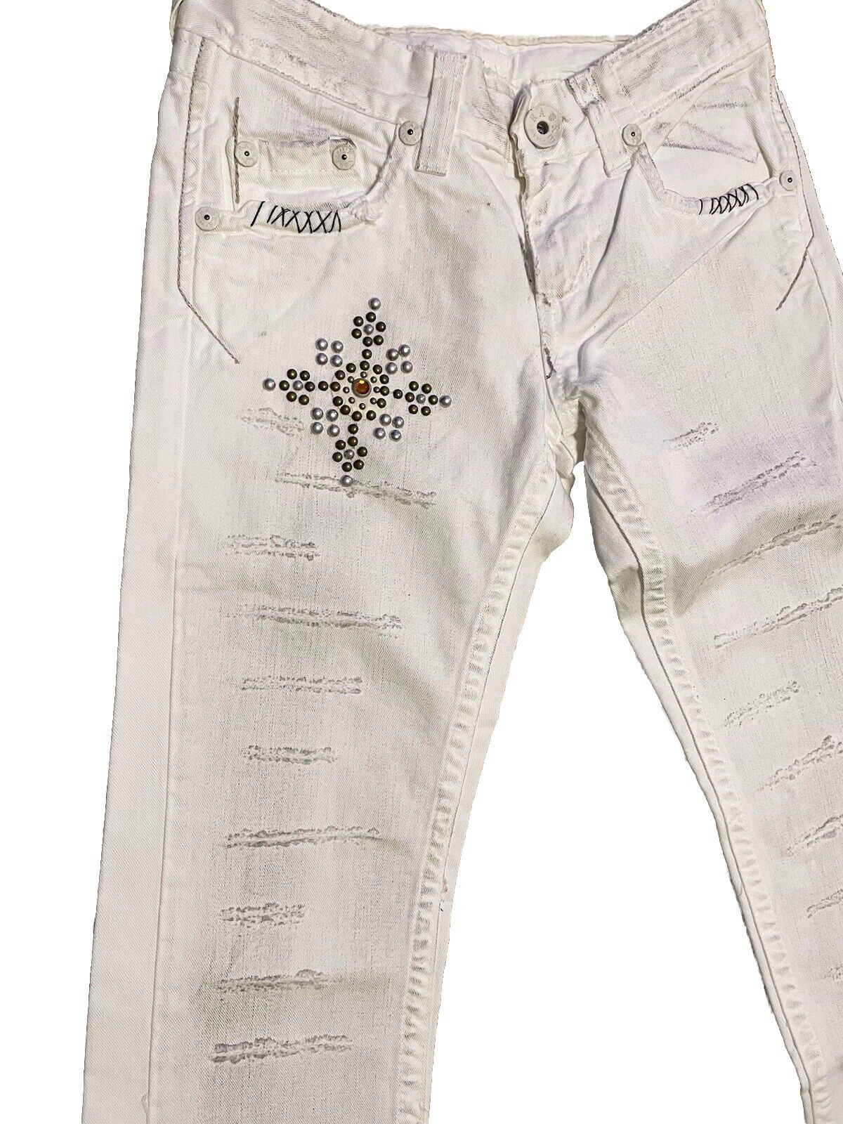 Damen Jeans Rag Recycle Rag Restyle Straight weiß Größe 25