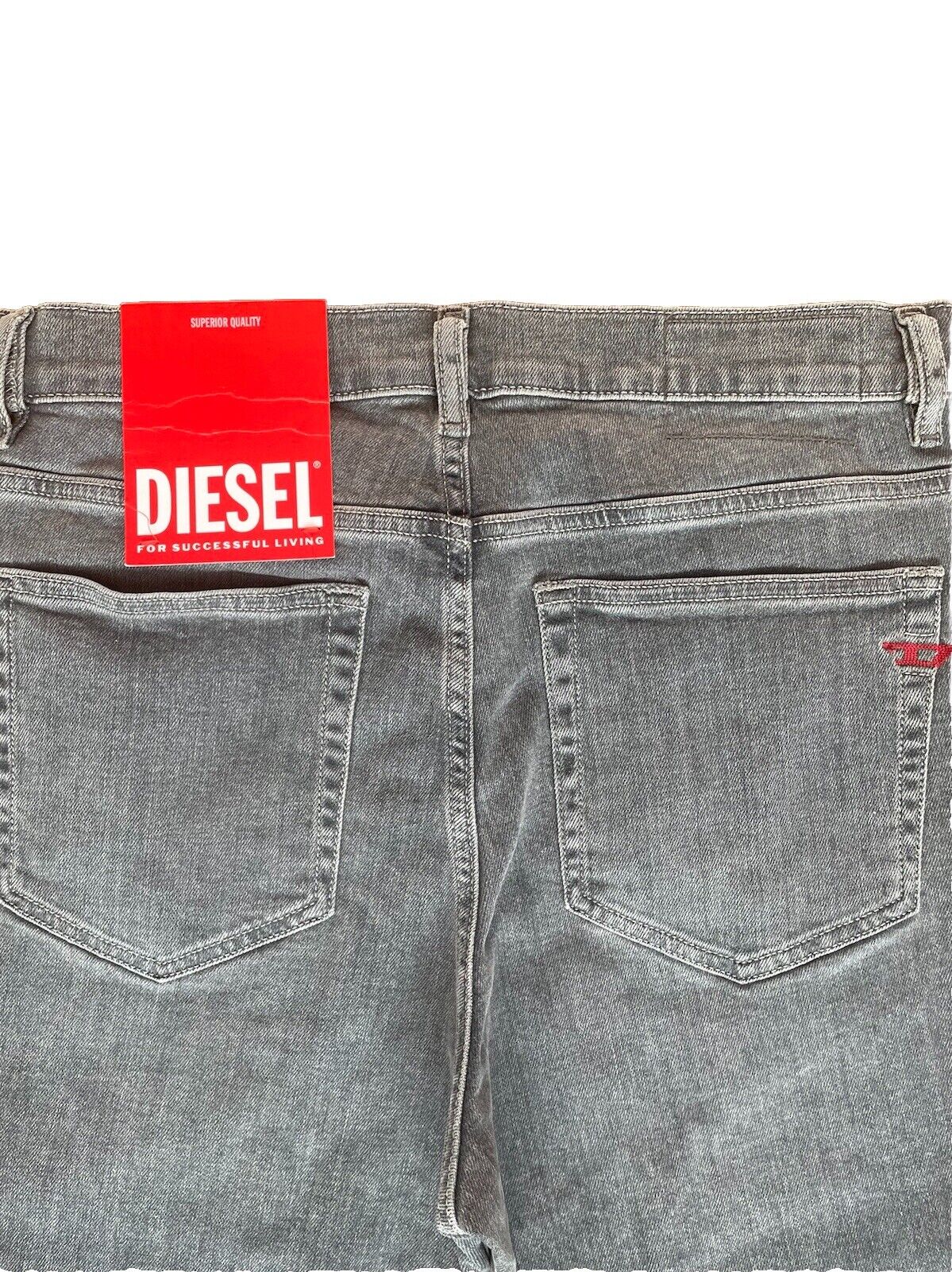 Diesel Herren Jeans Viker Regular Fit Mid Waist Straight Leg Gerade grau 30/34