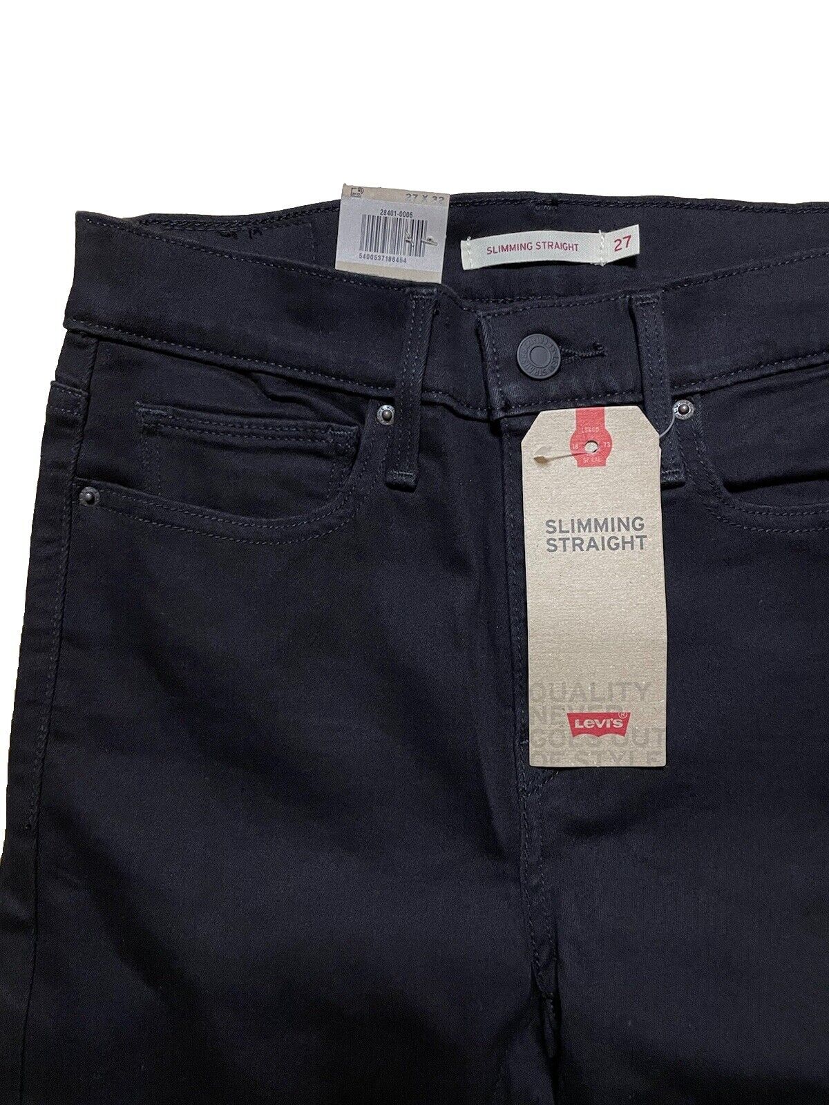 Levis Damen Jeans Slimming Straight Gerades Bein schwarz Größe 27 / 32