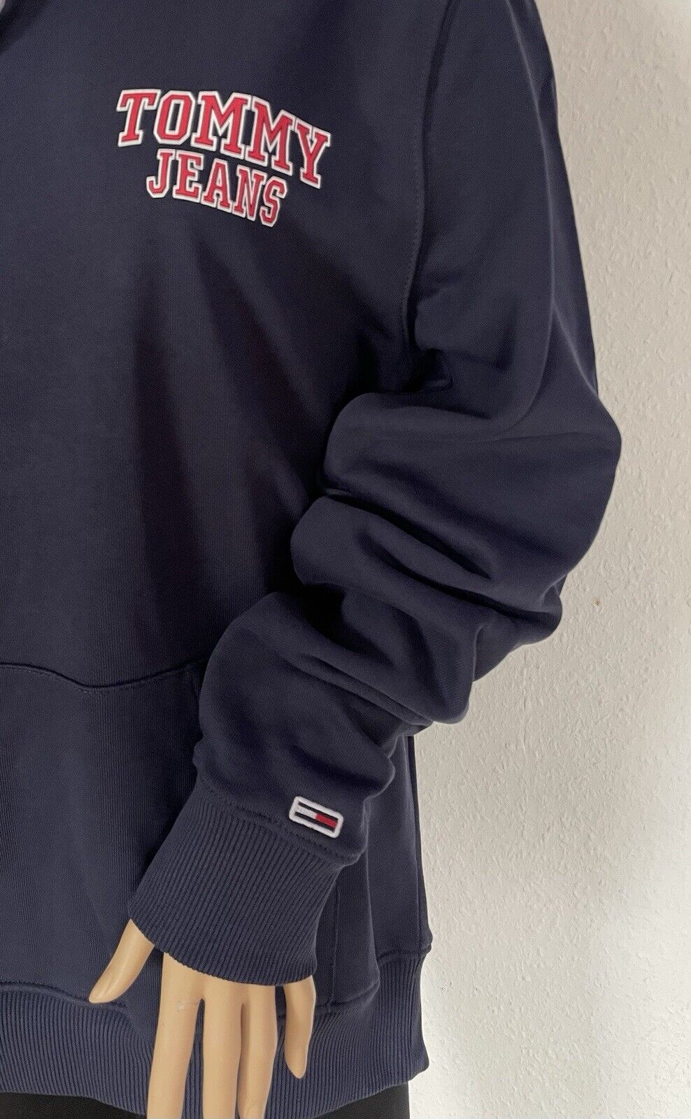 Tommy Hilfiger Tommy Jeans Herren Hoodie Pullover Print Dunkelblau Blau L