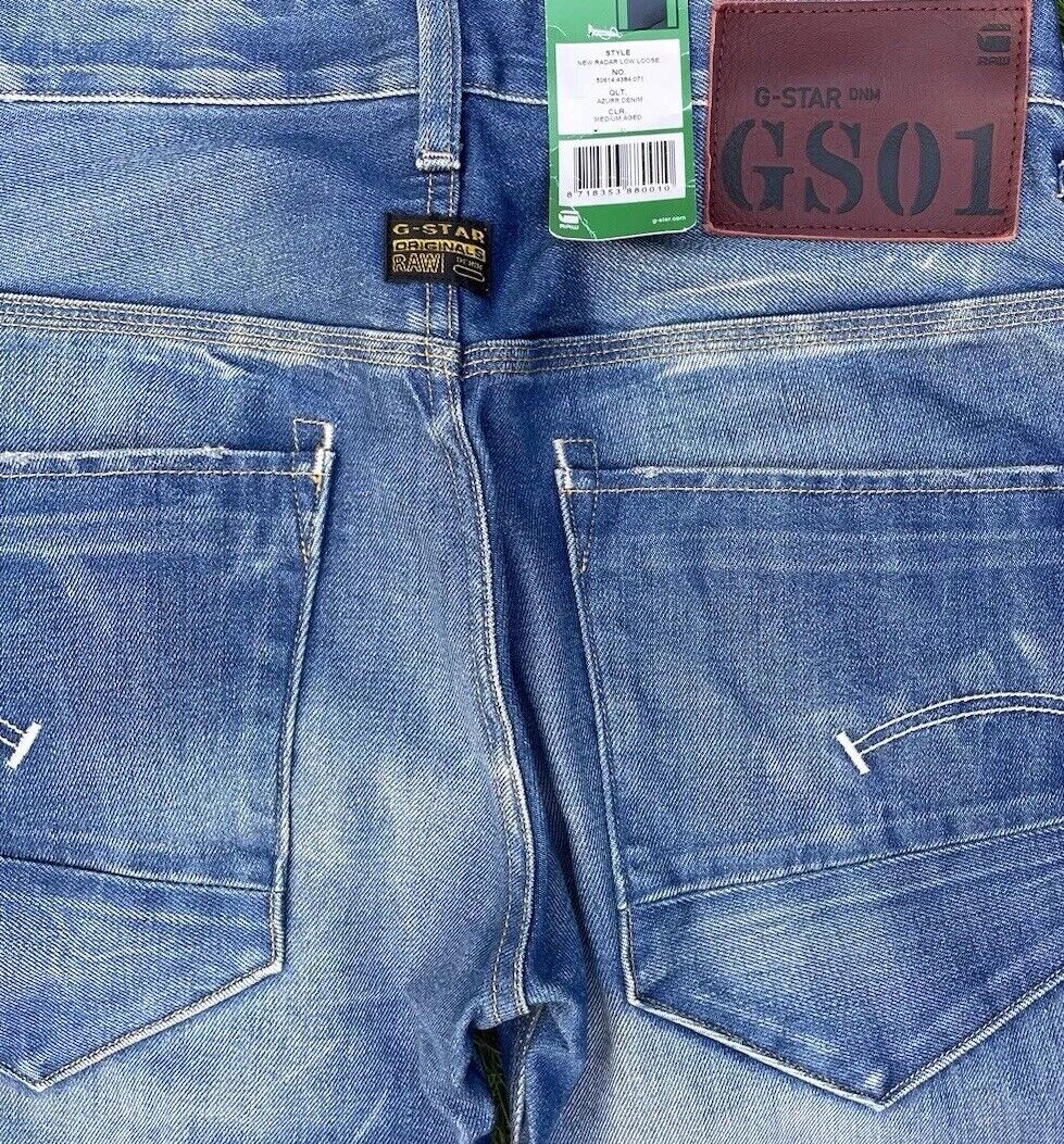 G-Star Jeans Herren Loose Fit New Radar Gerades Bein Medium Aged Blau 29/32
