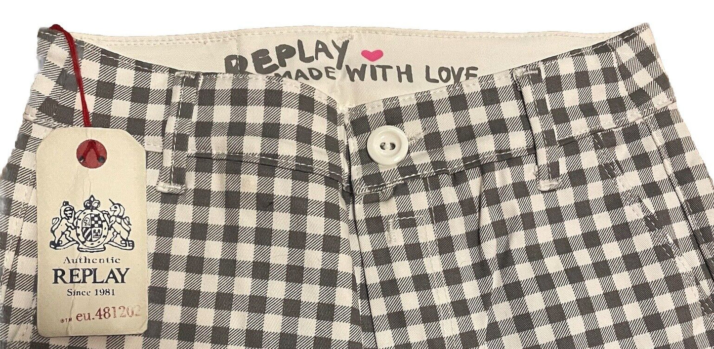 Replay Damen Hose Chino 7/8 Größe 26