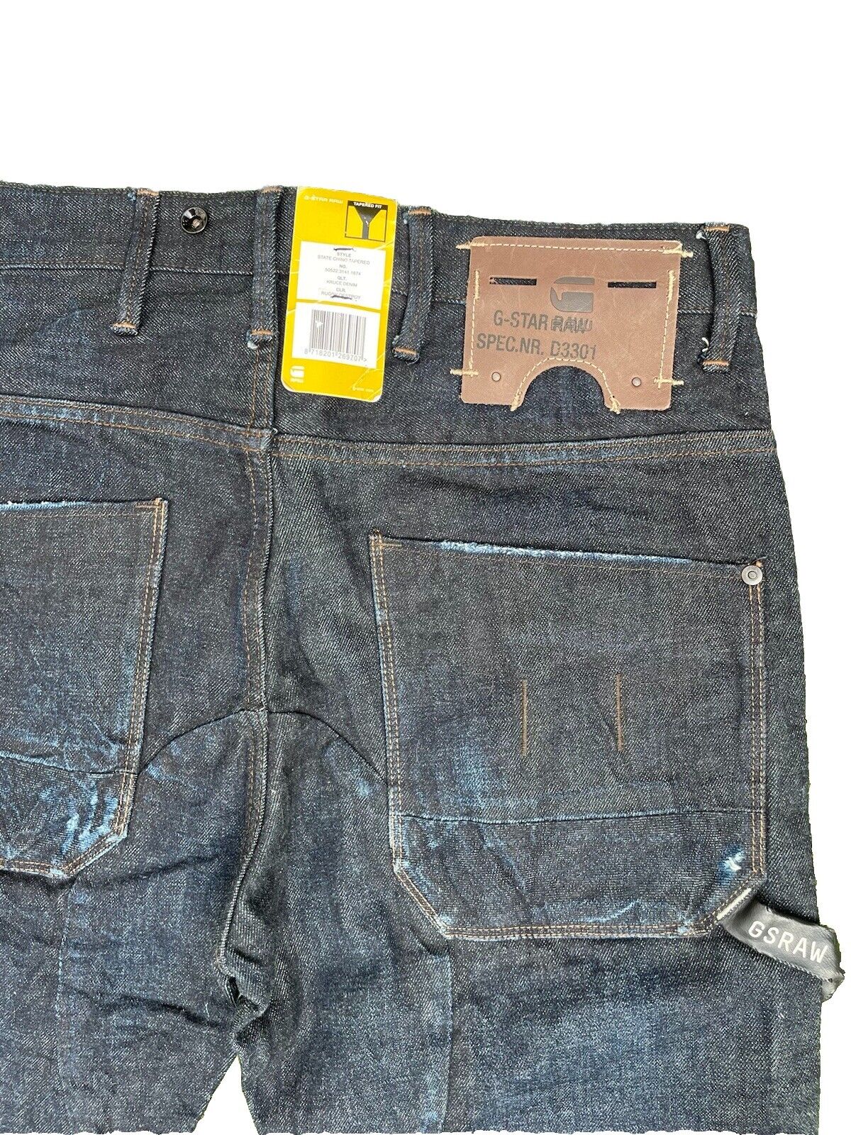 G-Star Jeans Herren 3301 State Chino Tapered Destroyed Tapered Baggy 33 34
