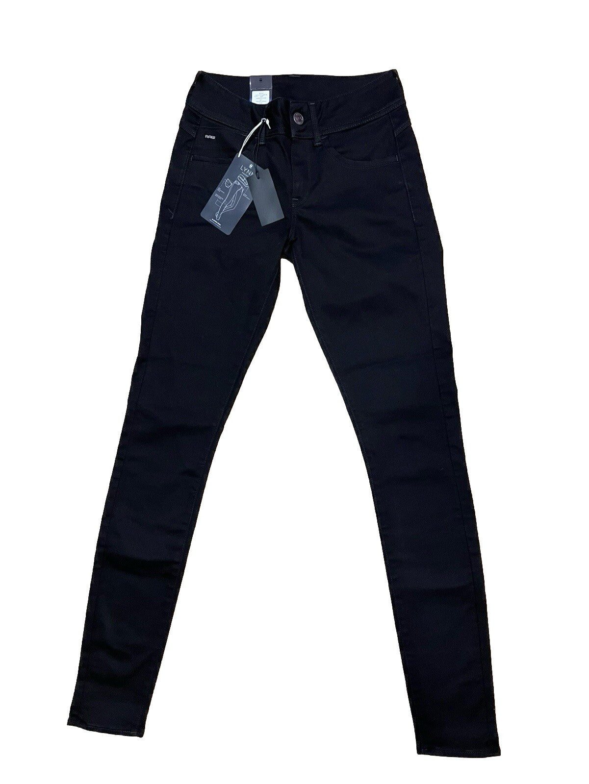 G-Star Damen Jeans Lynn d-Mid Super Skinny Rinsed Schwarz Größe 28 / 34