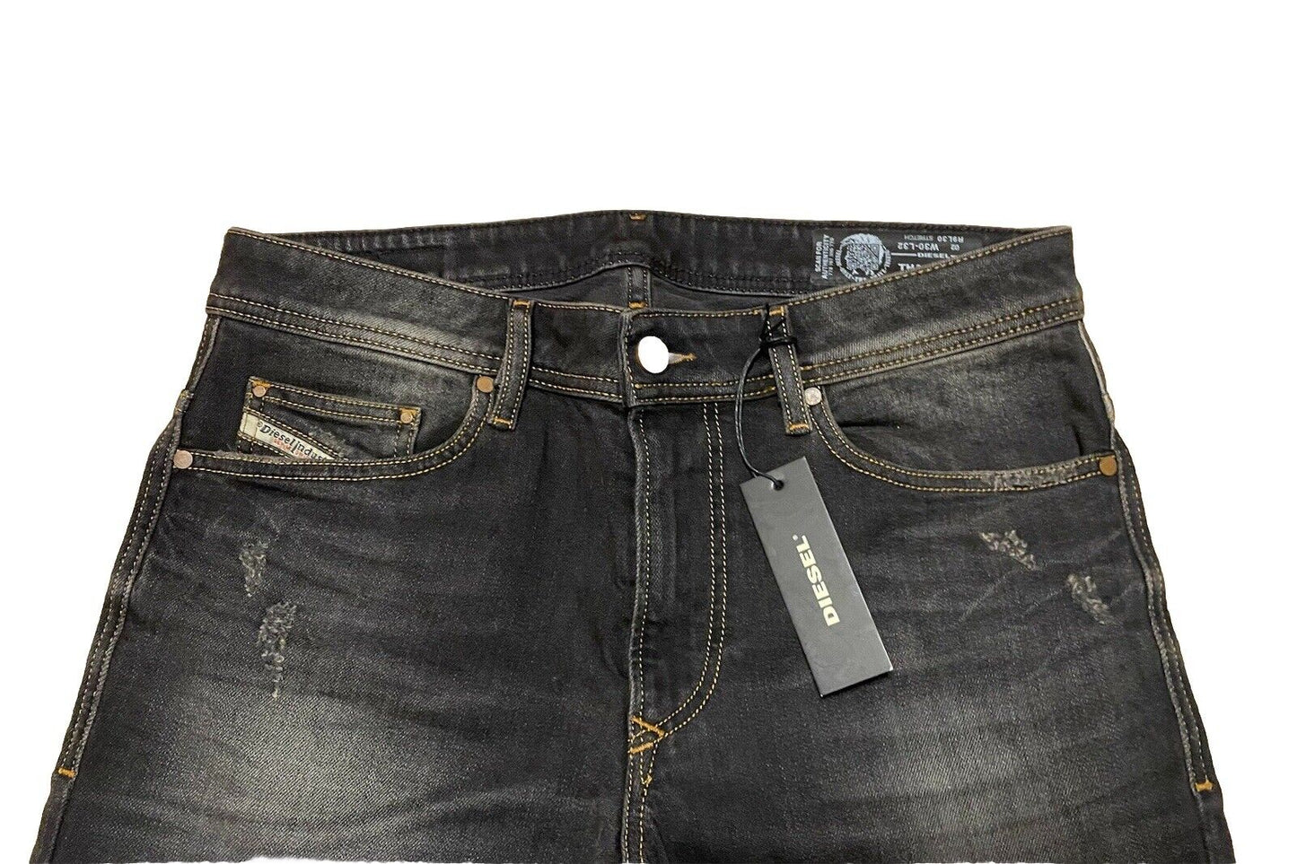 Diesel Herren Jeans Thavar Slim Skinny Stretch Schwarz Grau 30/32