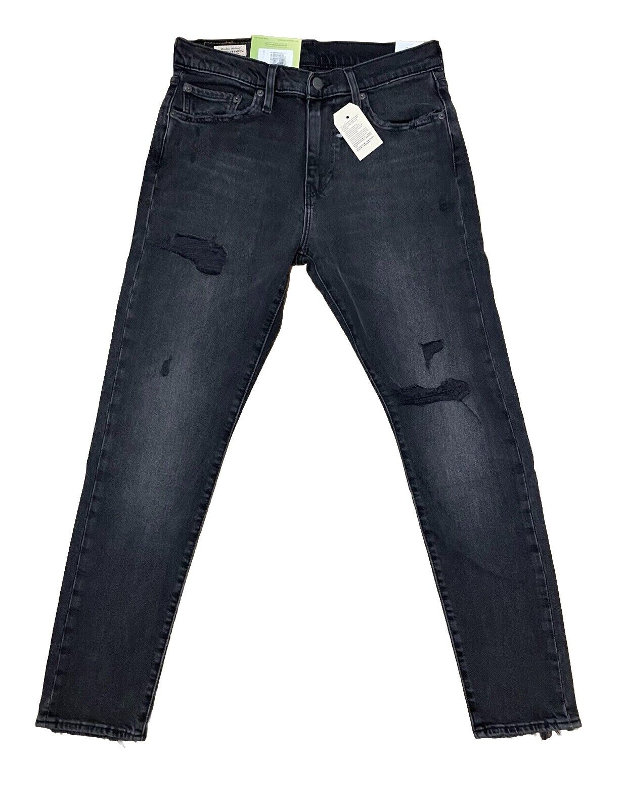 Levis Herren Jeans 512 Slim Taper Stretch Destroyed Dunkelgrau Grau Größe 30/30