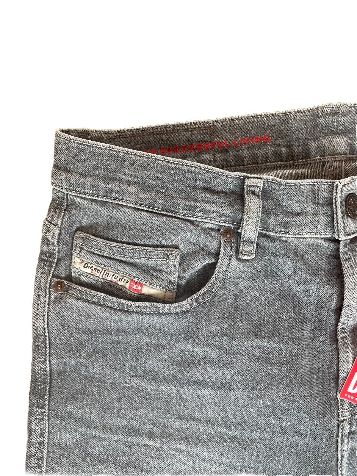 Diesel Herren Jeans Viker Regular Fit Mid Waist Straight Leg Gerade grau 30/34