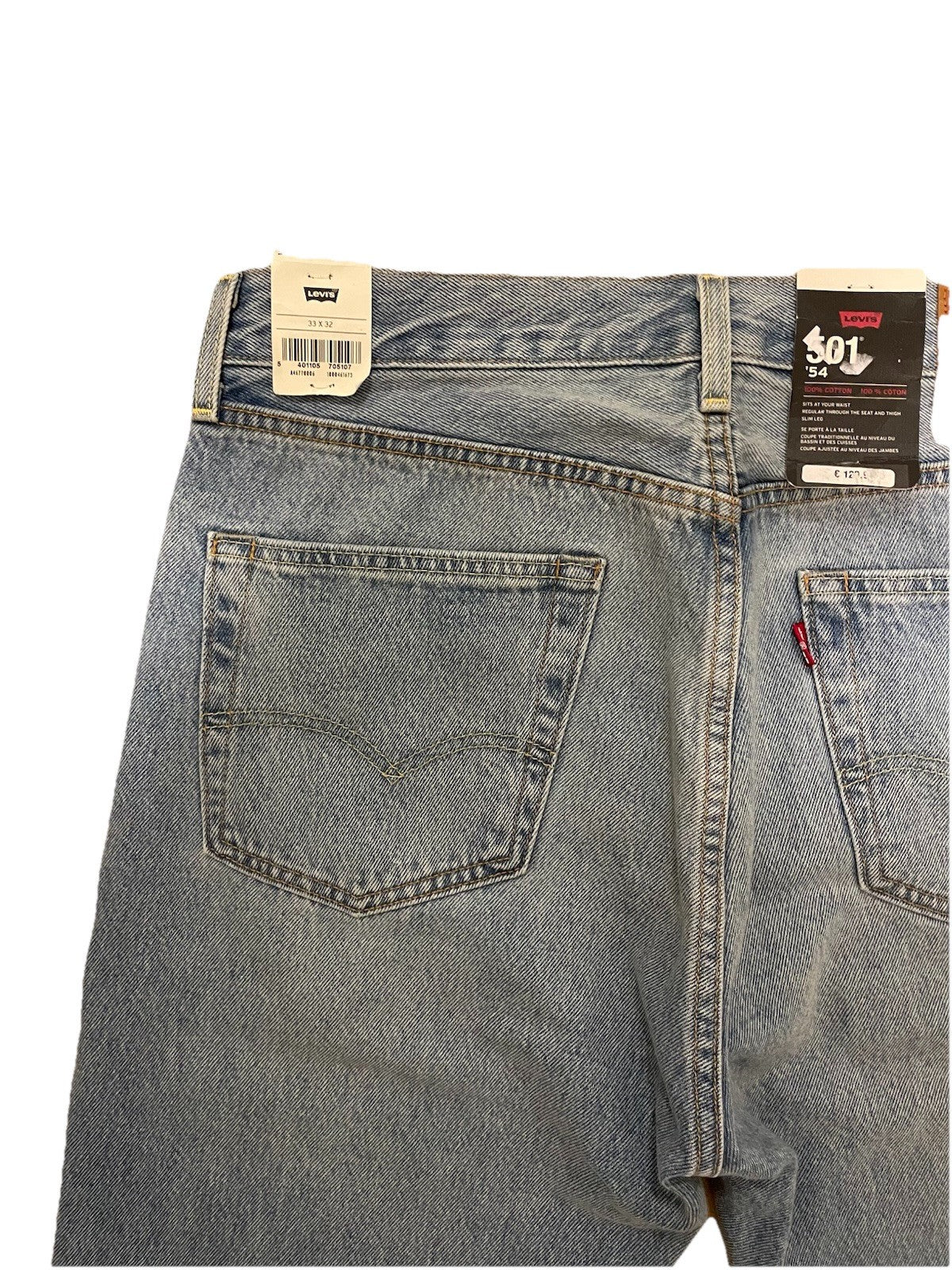 Levis Herren Jeans 501 54 Slim - blau / hellblau - Gr. 33/32