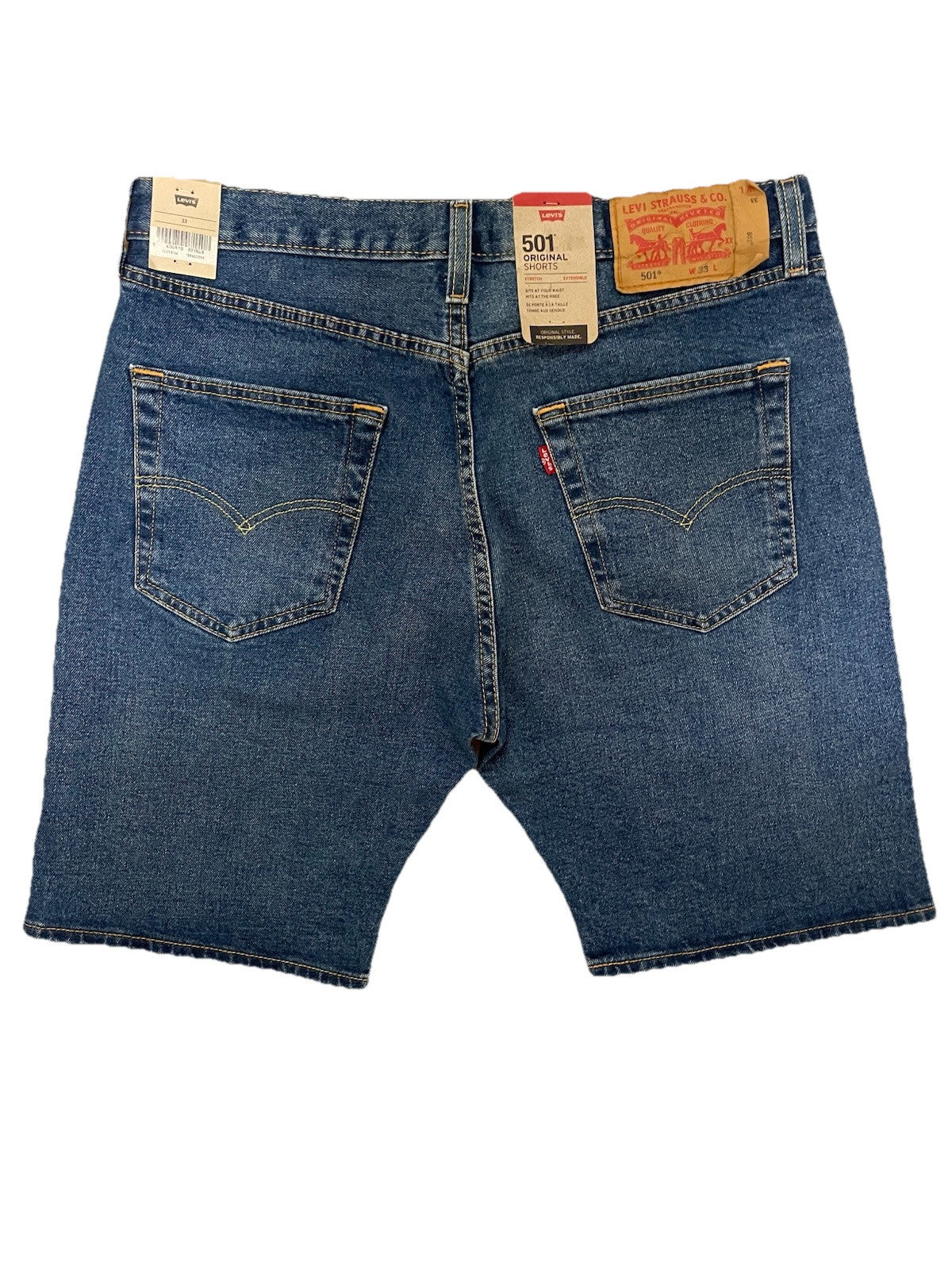 Levis Herren Jeans 501 Shorts Bermuda kurz - blau - Gr. 33