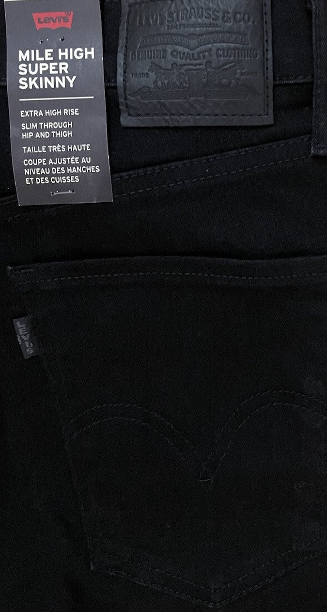 Levis Damen Jeans Mile High Super Skinny - schwarz - Gr. 26/30