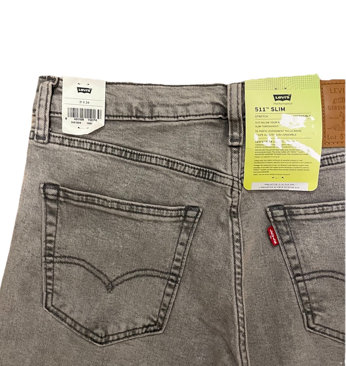 Levis Herren Jeans 511 Slim Stretch - grau - Gr. 31/34