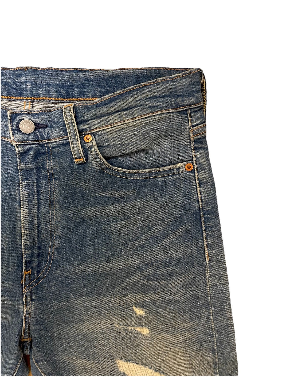 Levis Herren Jeans 510 Skinny Destroyed - blau - Gr. 33/32
