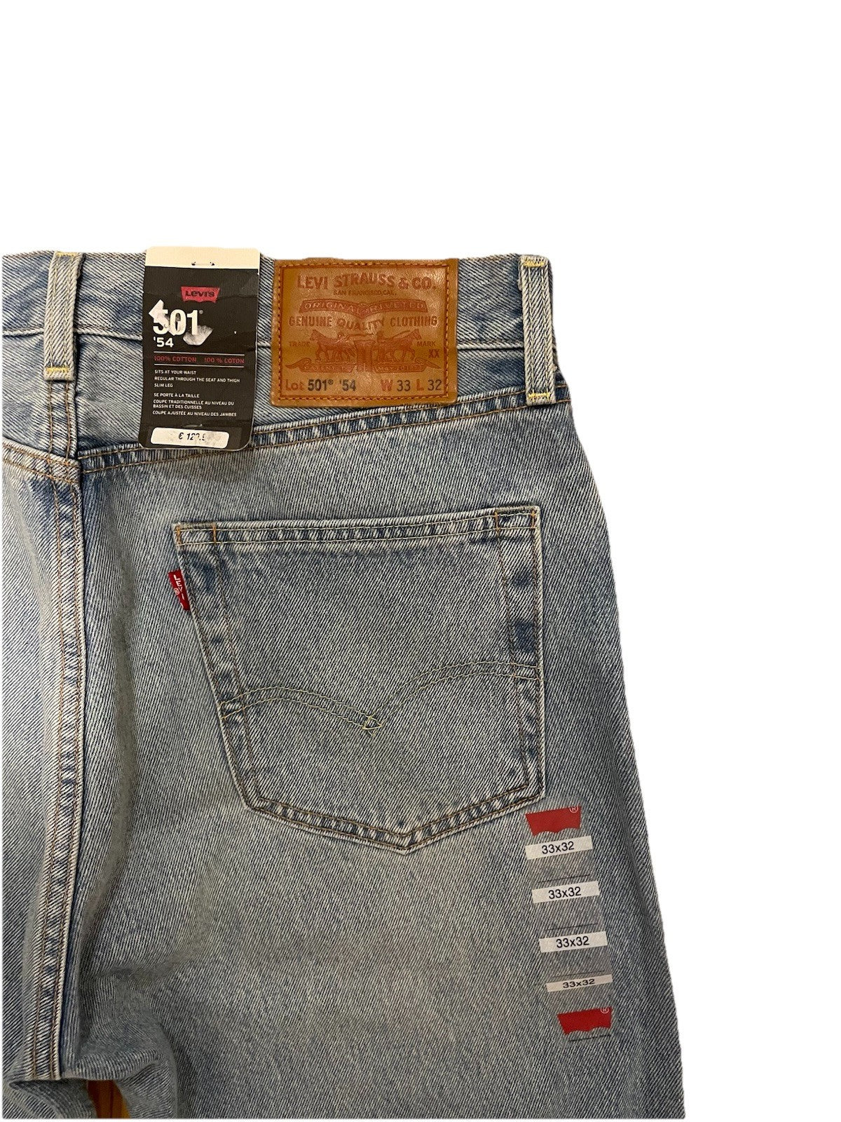 Levis Herren Jeans 501 54 Slim - blau / hellblau - Gr. 33/32
