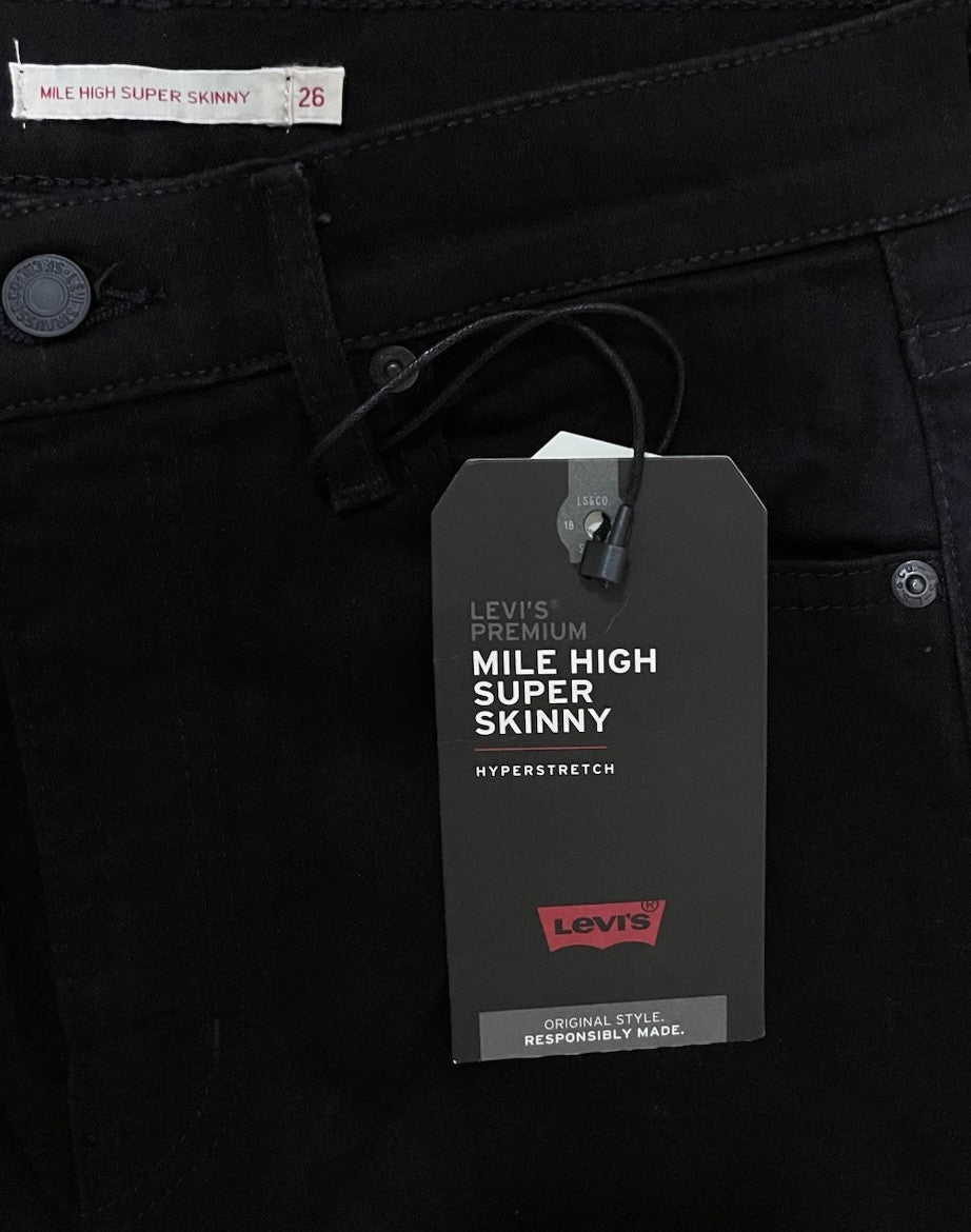 Levis Damen Jeans Mile High Super Skinny - schwarz - Gr. 26/30