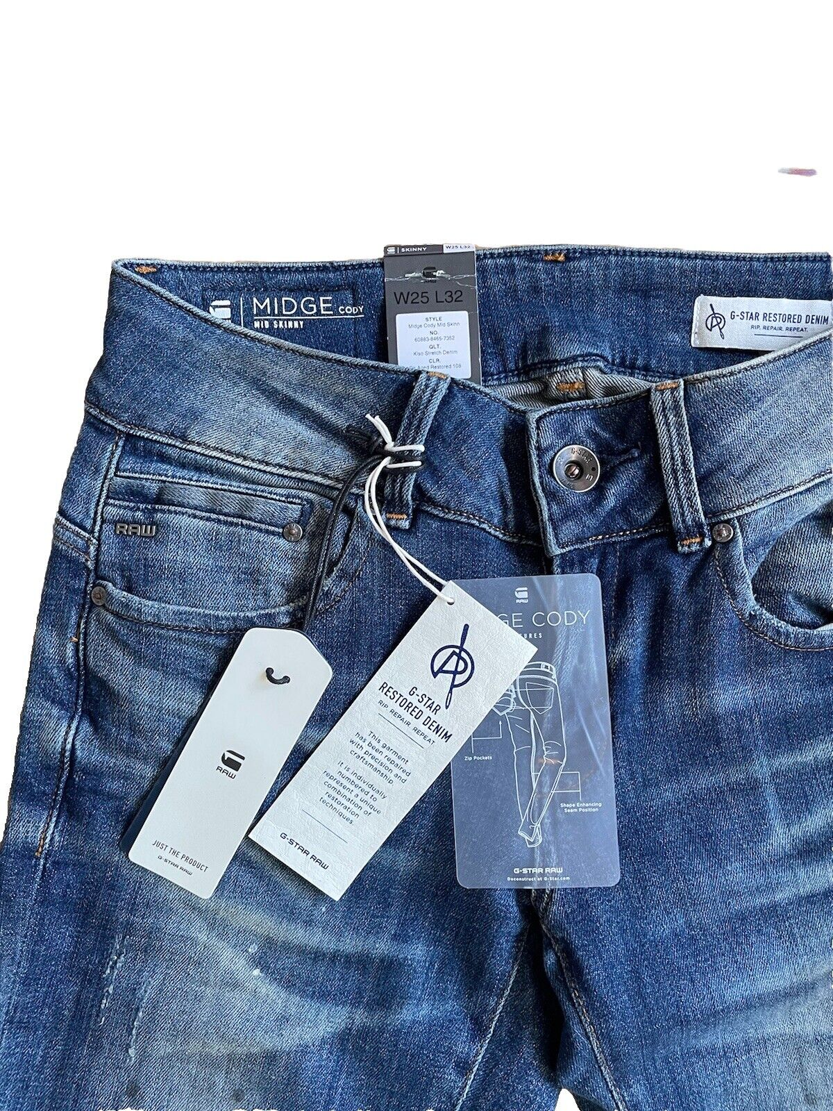 G-Star Damen Jeans Midge CodyMid Skin  DK Aged Restored 108 blau 25 / 32