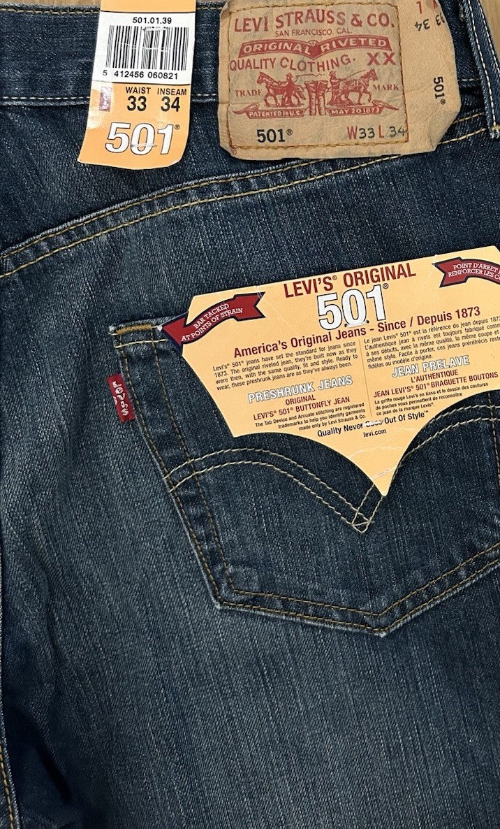 Levi’s Herren Jeans 501 - blau / dunkelblau - Gr. 33/34