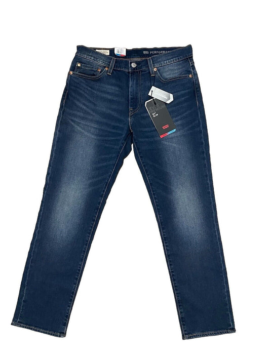 Levis Herren Jeans 511 Slim Stretch Gerades Bein Dunkelblau Blau Größe 32/30