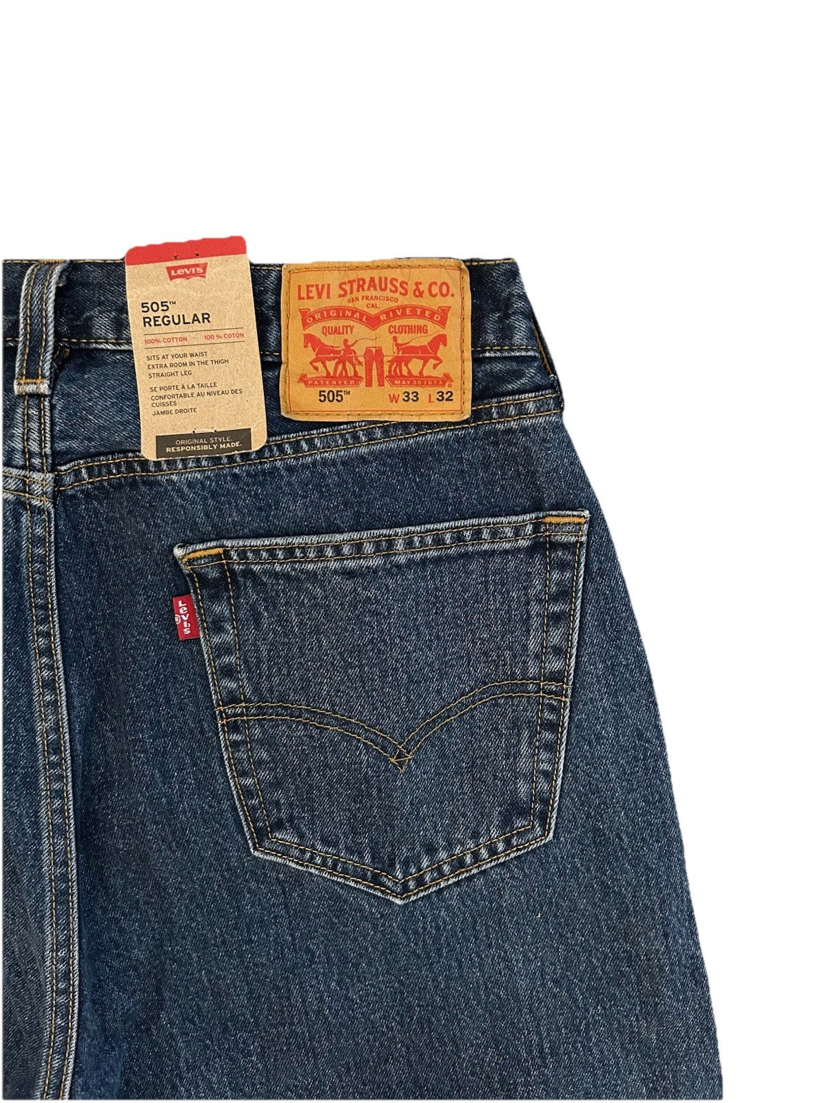 Levi’s Herren Jeans 505 Regular Straight - blau - Gr. 33/32