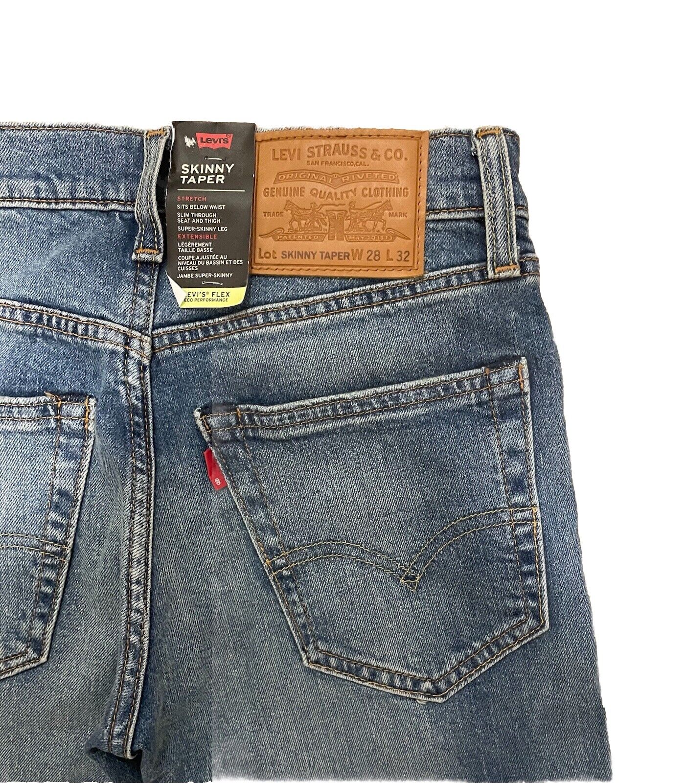 Levis Damen Jeans Skinny Taper Stretch Röhrenjeans  - blau - Größe 28/32