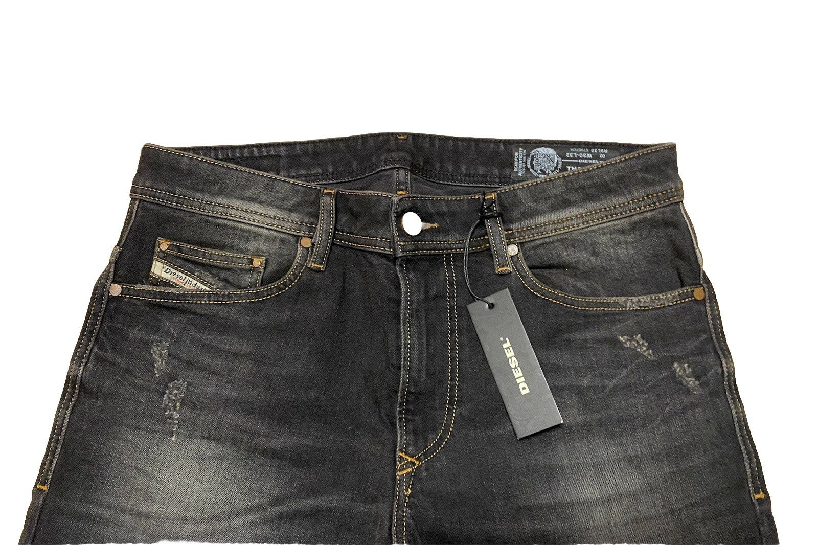Diesel Herren Jeans Thavar Slim Skinny Stretch Schwarz Grau 30/32