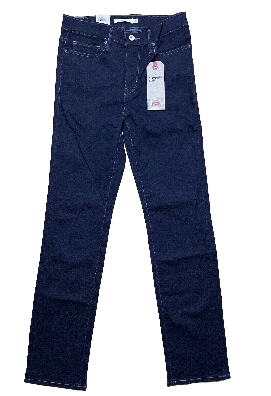 Levis Damen Jeans Slimming Slim Gerades Bein blau dunkelblau Größe 28 / 30