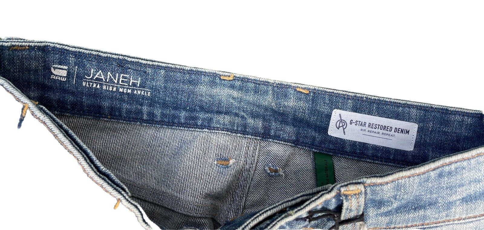 G-Star Janeh Ultra High Mom Ankle Damen Jeans Hellblau  Boyfriend 27/32