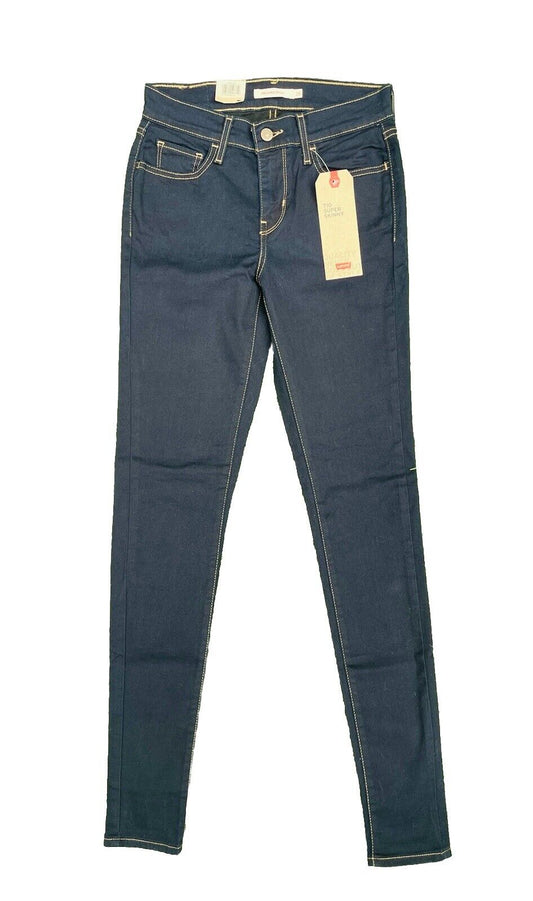 Levis Damen Jeans 710 Super Skinny Mid Rise Dunkelblau Größe 26 / 32
