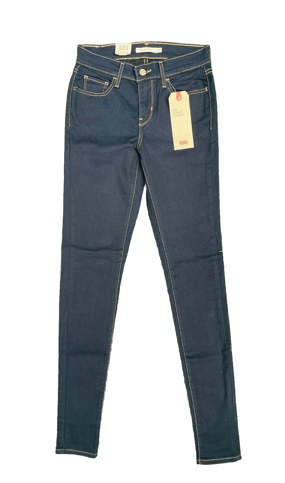 Levis Damen Jeans 710 Super Skinny Mid Rise Dunkelblau Größe 26 / 32