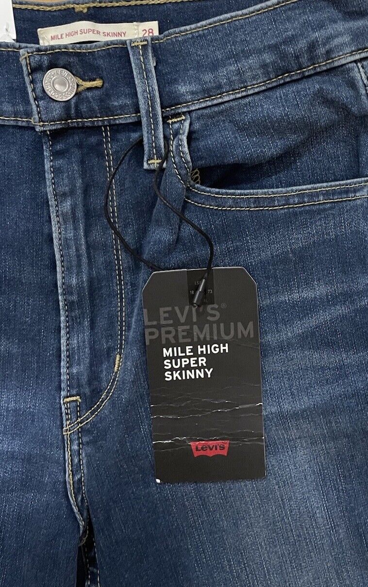 Levis Damen Jeans Mile High Super Skinny Röhrenjeans - blau - Gr. 28/30