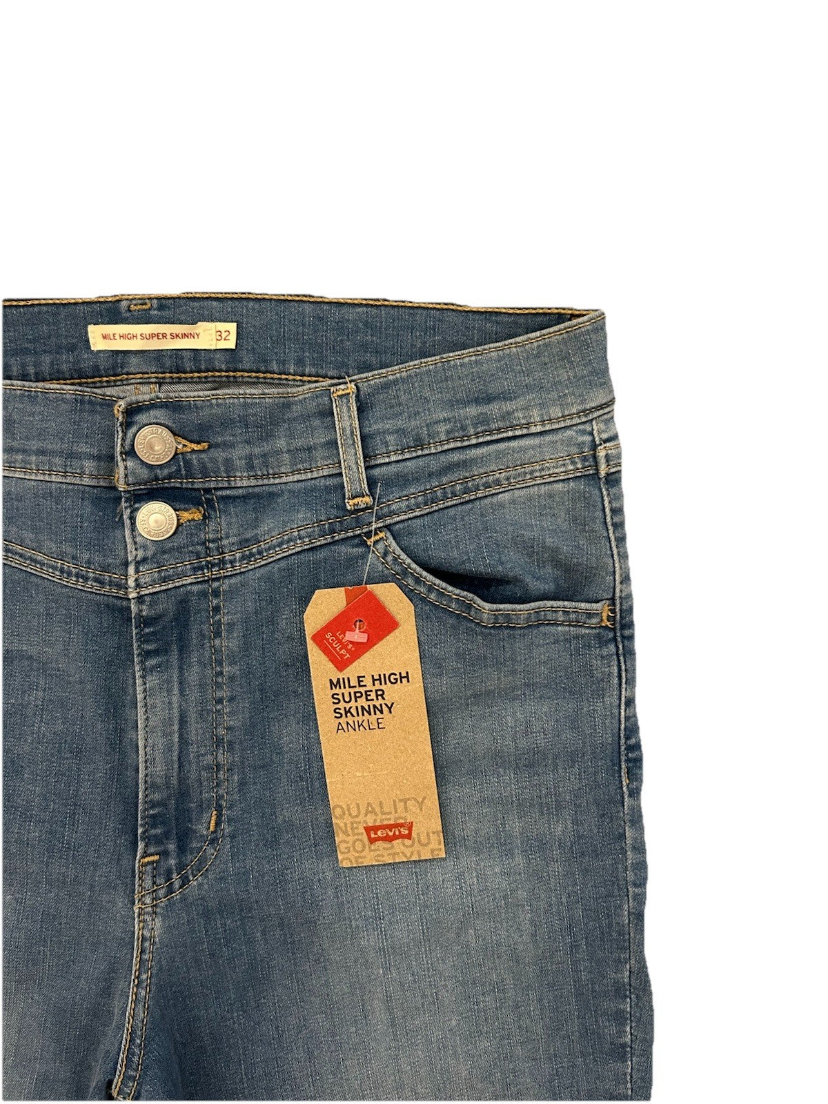 Levi’s Damen Jeans Mile High Super Skinny Ankle - blau/hellblau - W 32