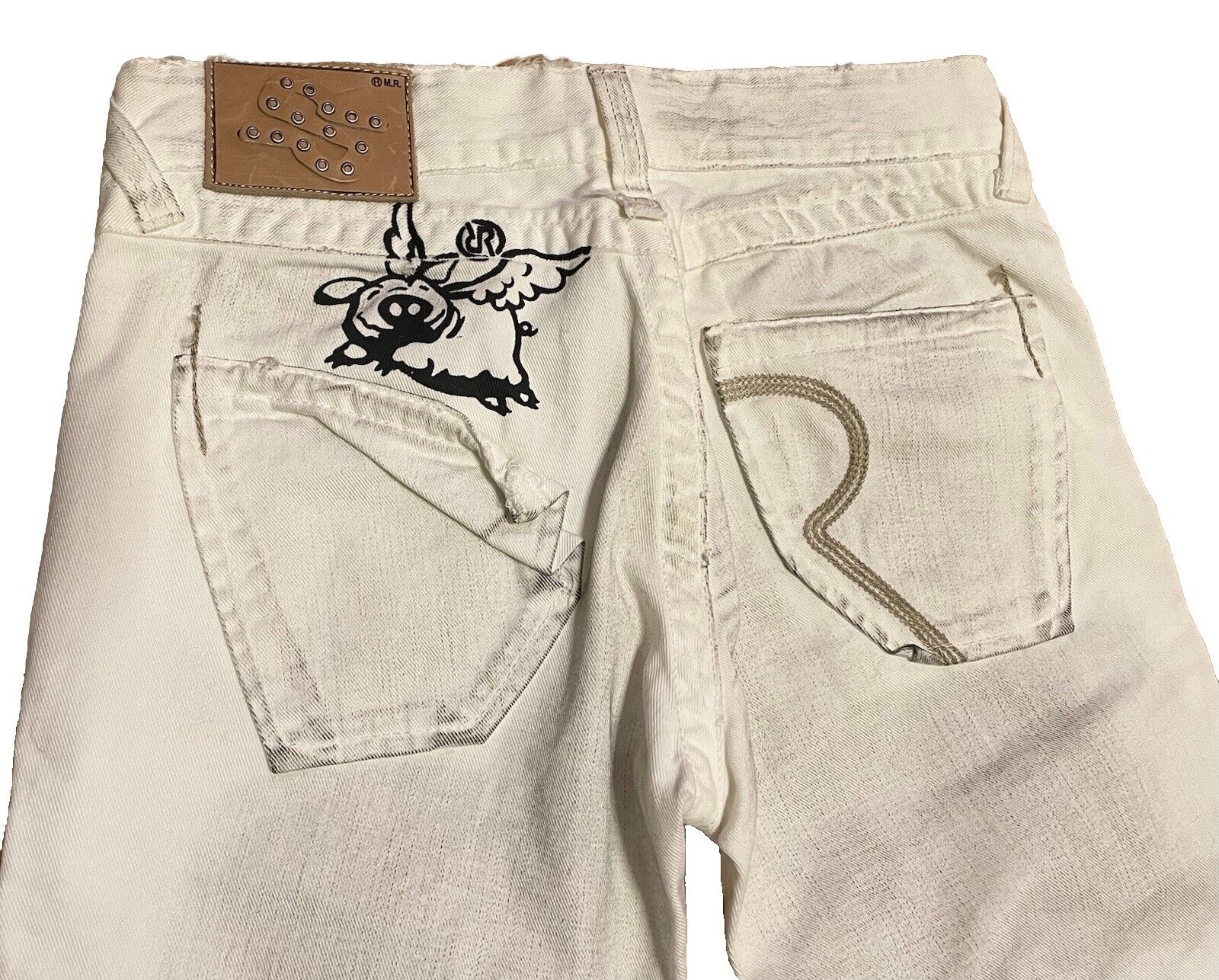 Damen Jeans Rag Recycle Rag Restyle Straight weiß Größe 25
