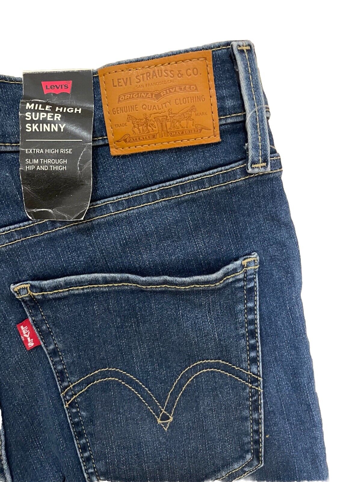 Levis Damen Jeans Mile High Super Skinny Röhrenjeans - blau - Gr. 28/30