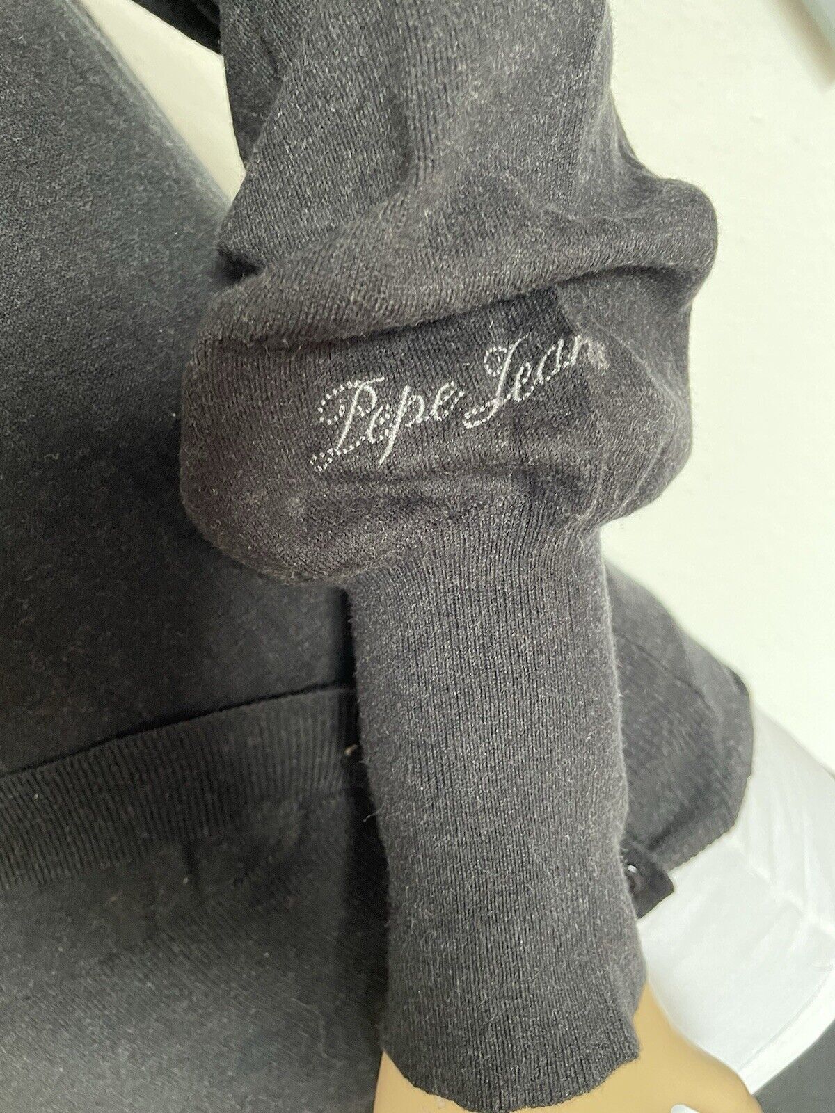 Pepe Jeans Damen Langarm Strick Cardigan Strickjacke schwarz Größe XS