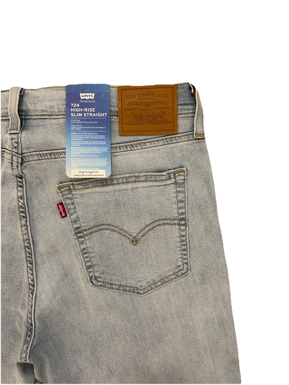 Levi’s Damen Jeans 724 High-Rise Slim Straight - blau / hellblau - Gr. 32/32