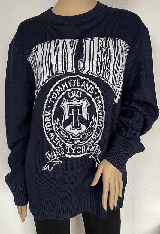 Tommy Hilfiger Tommy Jeans Herren Pullover Strickpullover Rundhals Dunkelblau M