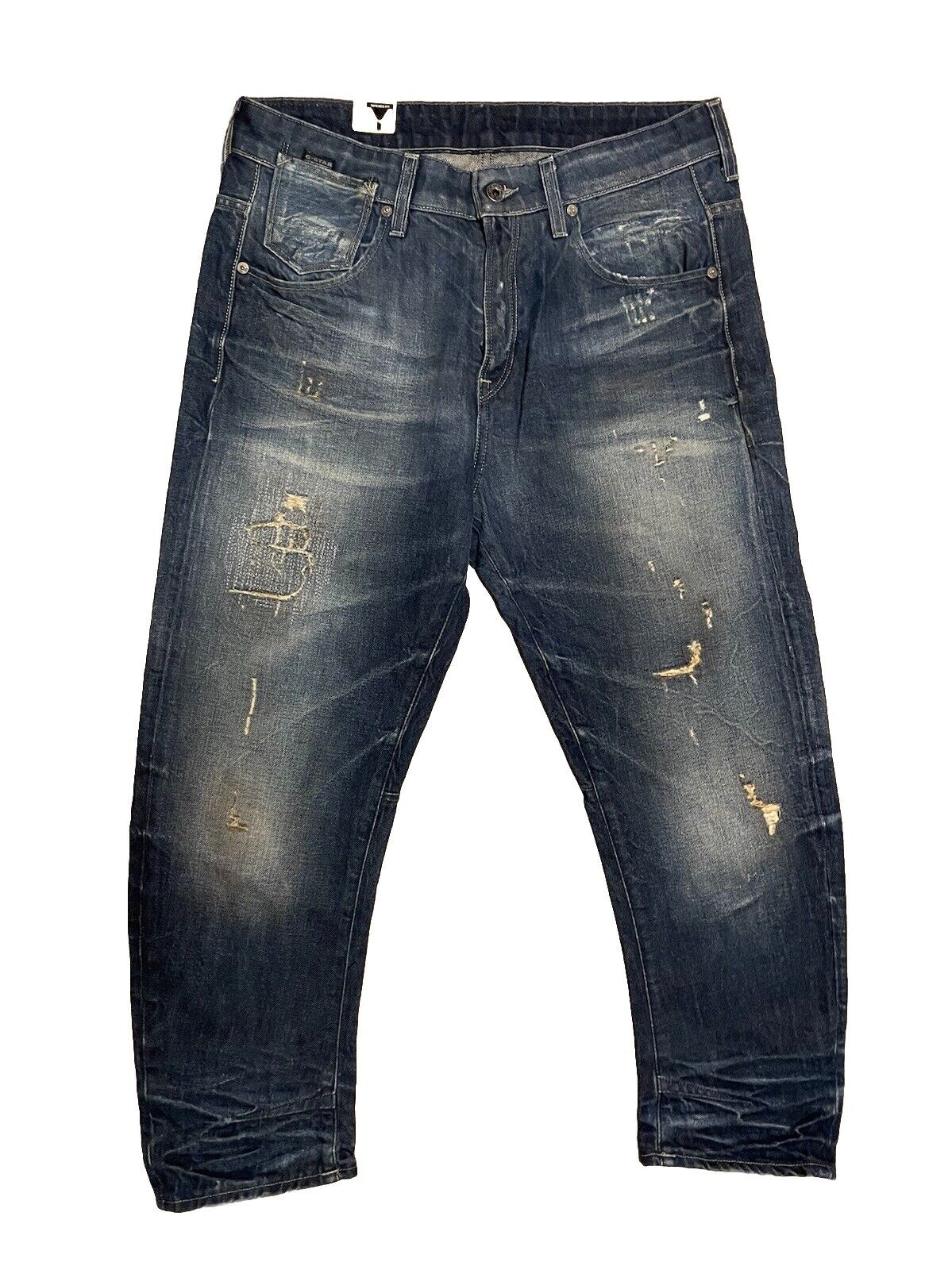 G-Star Damen Jeans A Crotch 3D Loose Tapered Destroy blau mittelblau Größe 29/32