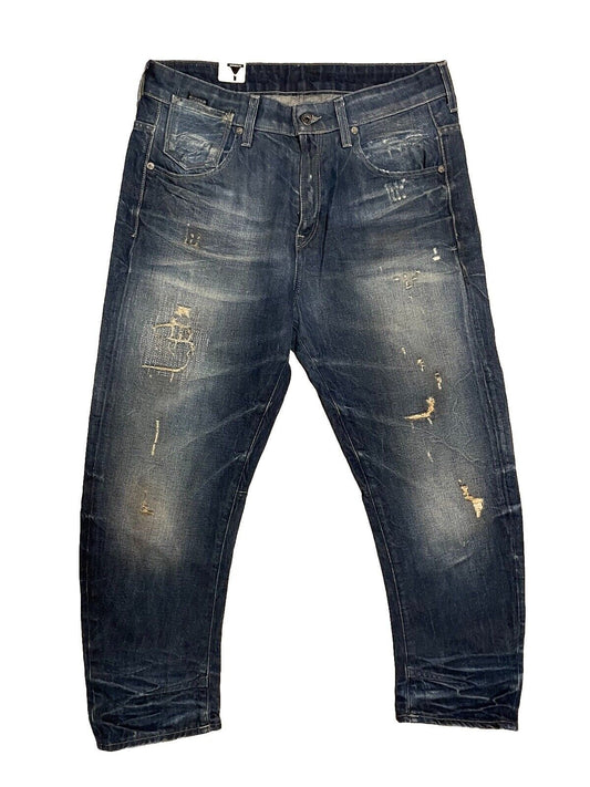 G-Star Damen Jeans A Crotch 3D Loose Tapered Destroy blau mittelblau Größe 29/32