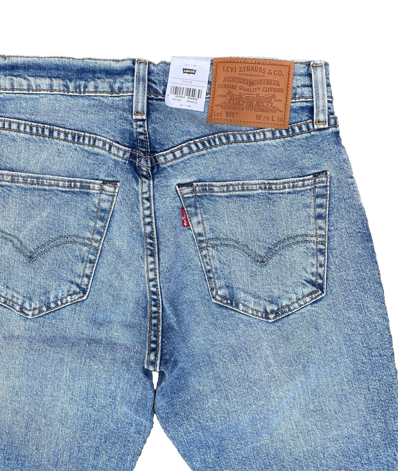 Levis Jeans Herren 511 Slim Stretch Destroyed blau Größe 29 / 34