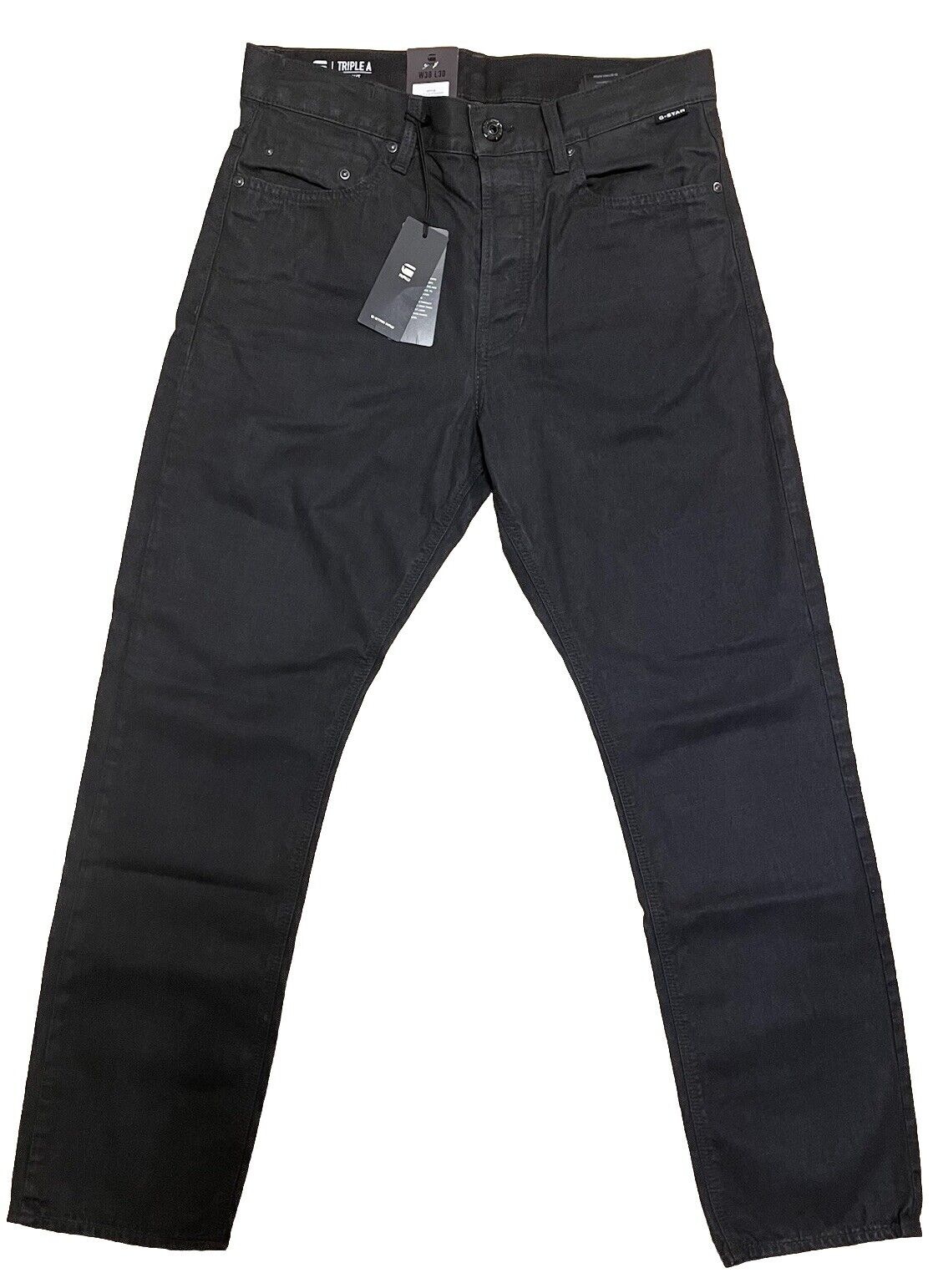 G-Star Herren Jeans Triple A Straight Gerades Bein Vintage Slate Schwarz 30 / 30
