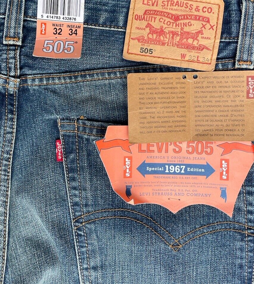 Levis 505 Jeans Special Edition 1967 Herren Hose Blau Größe 32/34