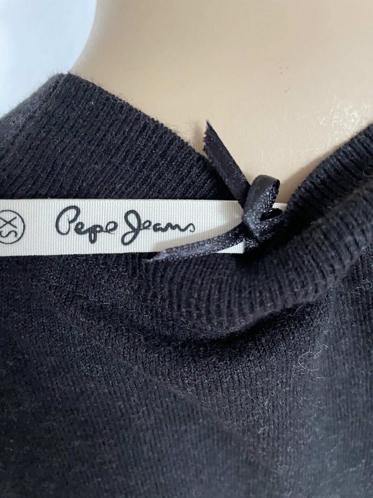 Pepe Jeans Damen Langarm Strick Cardigan Strickjacke schwarz Größe XS