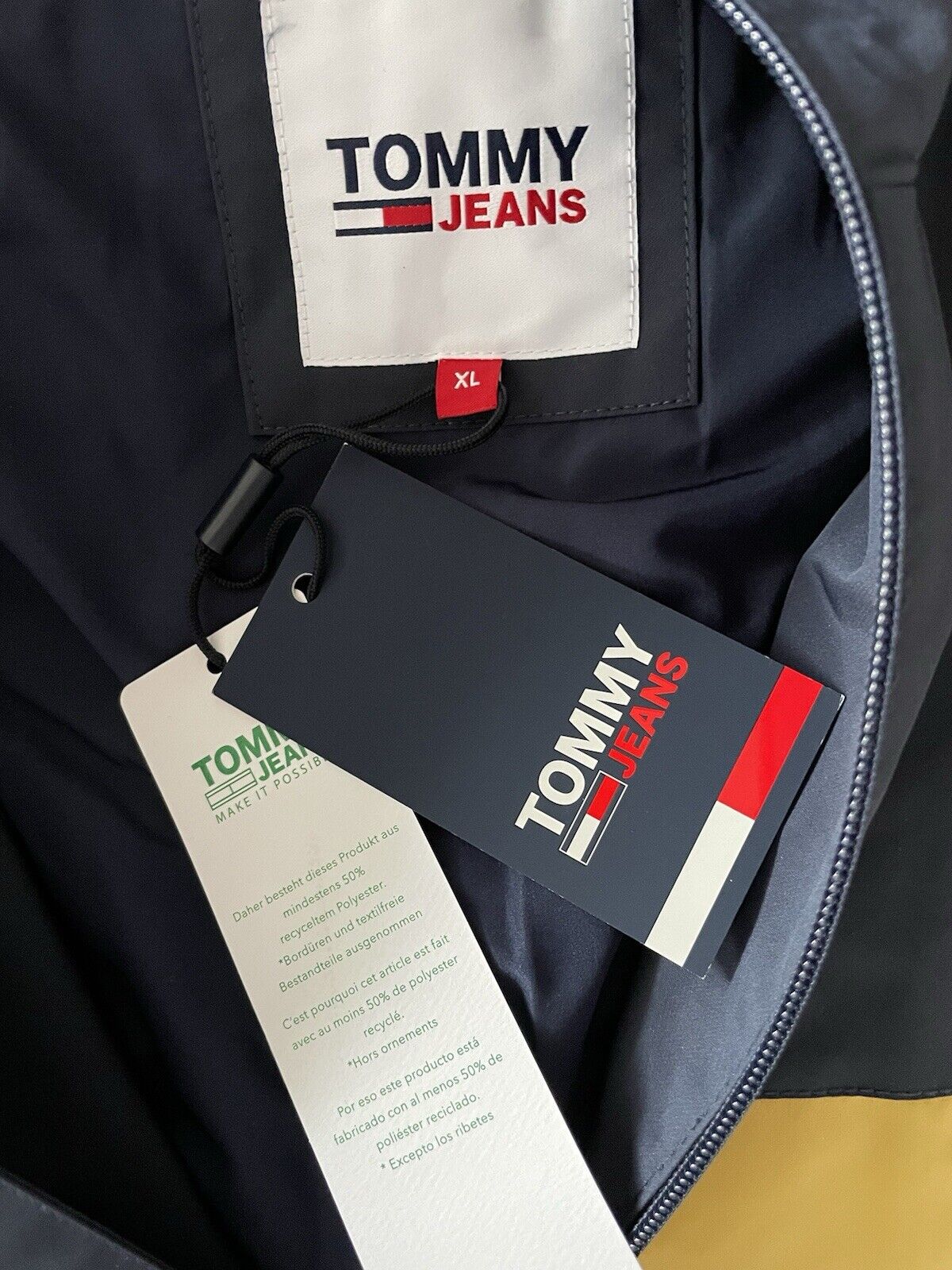 Tommy Hilfiger Tommy Jeans Herren Jacke Windbreaker Print blau gelb XL