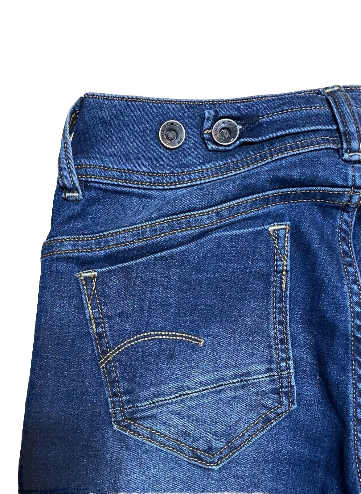 G-Star Damen Jeans Midge Saddle Mid Straight Gerades Bein Medium Aged Blau 27/32