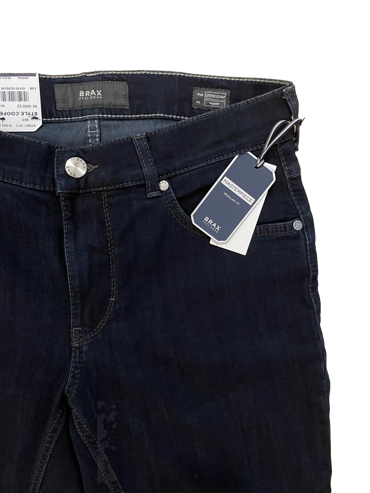 Brax Herren Jeans Masterpiece Cooper Denim Regular Fit - Dunkelblau - Gr. 30/34