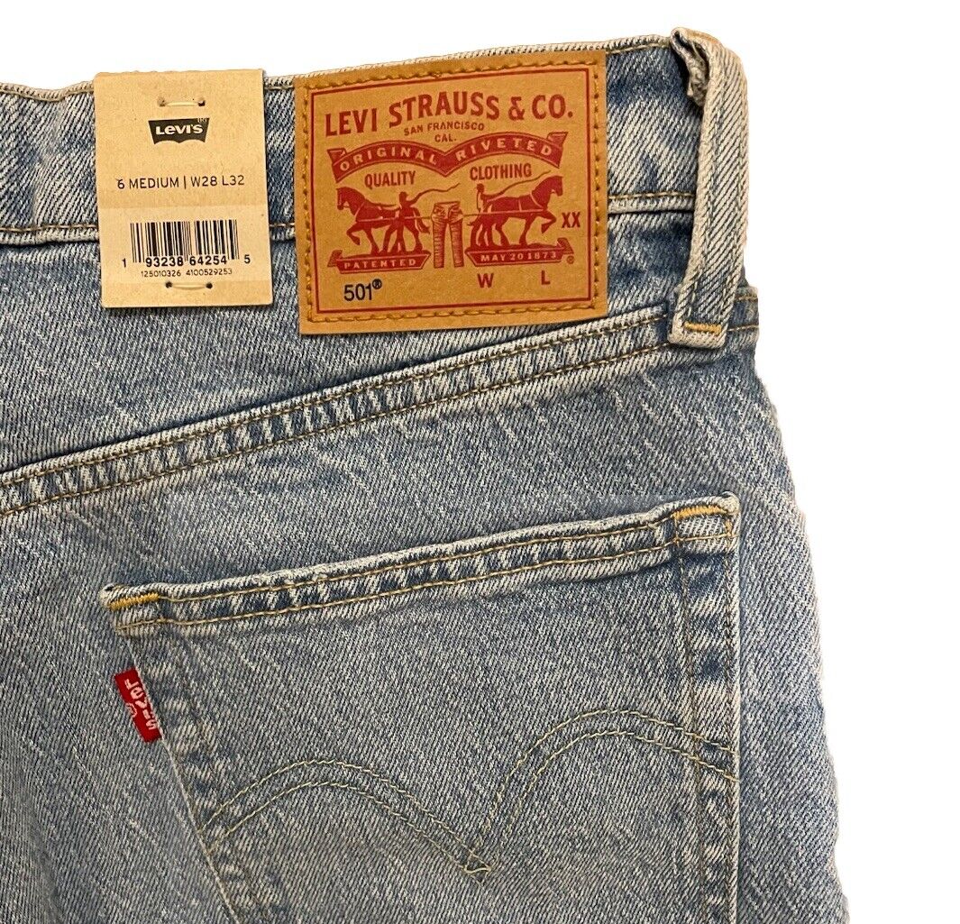Levis Damen Jeans 501 6 Medium - hellblau - Gr. 28/32