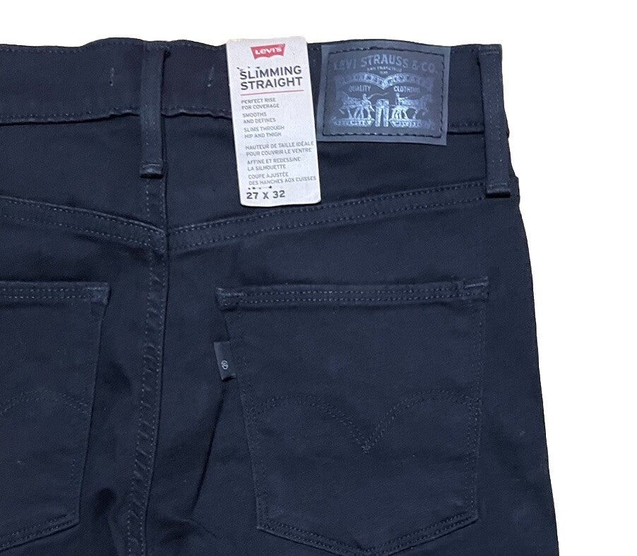 Levis Damen Jeans Slimming Straight Gerades Bein schwarz Größe 27 / 32