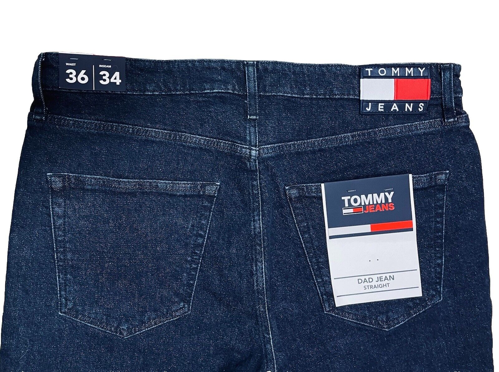 Tommy Jeans Herren Dad Jean Straight Oslo Dark Blue dunkelblau Größe 36 / 34